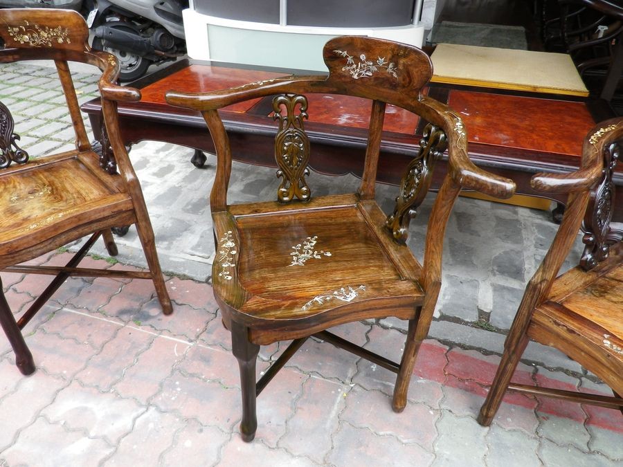 复古紫檀木麻将桌椅组1桌4椅-限台南市&29800相簿